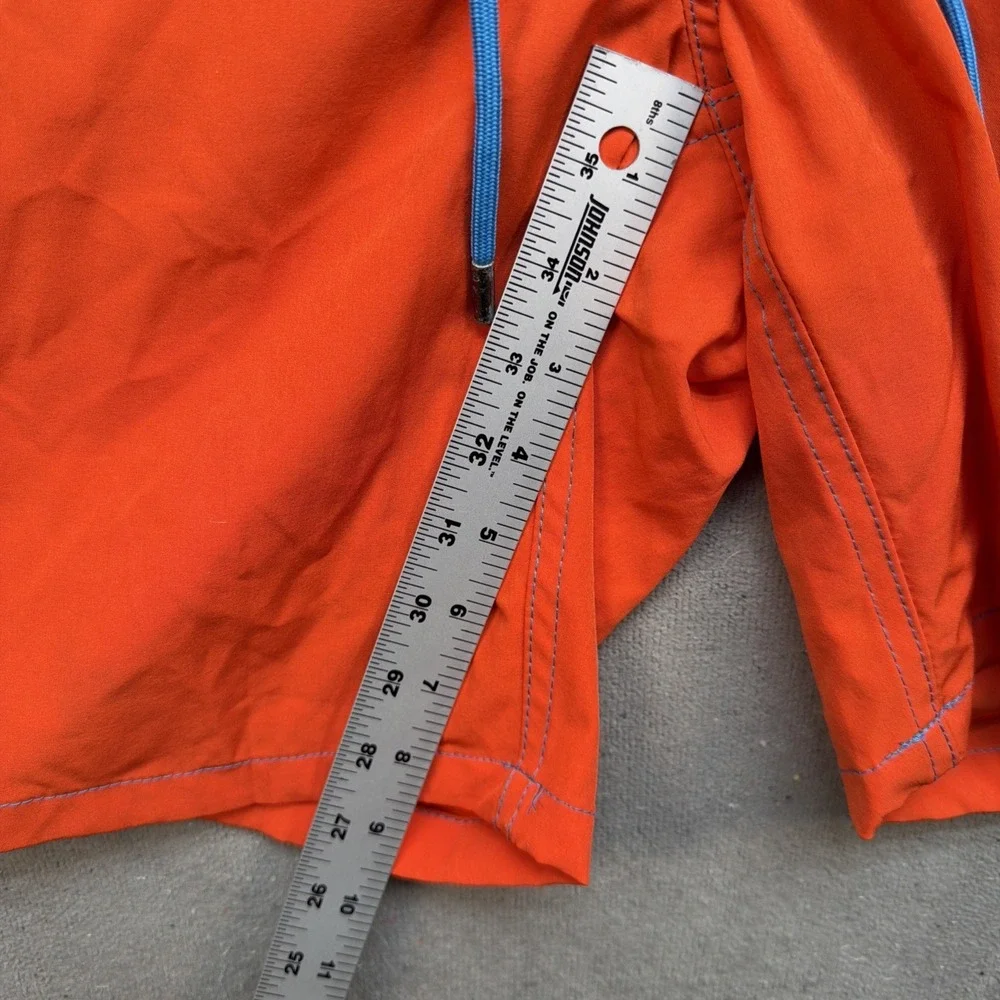 Men's Swim Trunks Orange‎ Lined Drawstring Board Shorts Beach Bros XXL